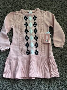 Gymboree dress size 2T Girls Argyle Intarsia Peplum Sweater Dress